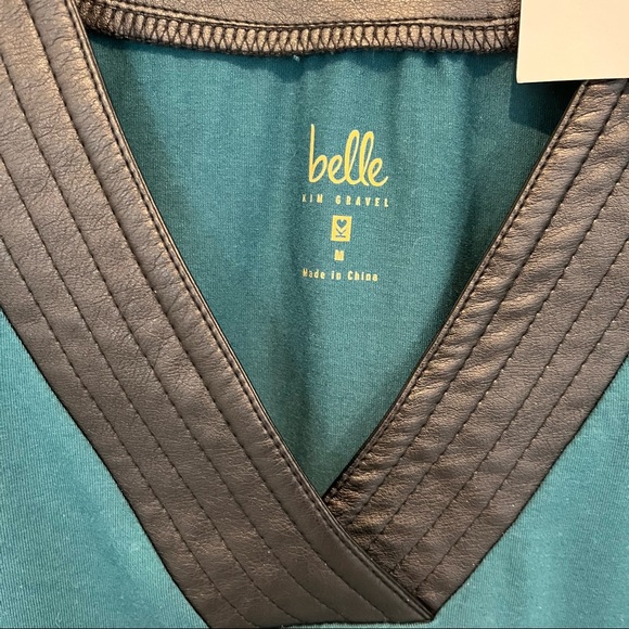 Belle by Kim Gravel Teal top Sz M - Picture 6 of 7